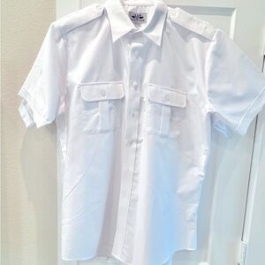 Two Crew Outfitters Cool Gold Oxford Fitted Pilot Shirt 17 S/S Tailored